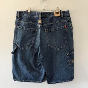 Men's 2000s Ecko unlimited Embroided carpenter Jorts shorts Grunge Navy